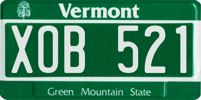 VT license plate XOB521