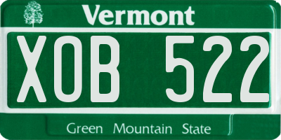 VT license plate XOB522