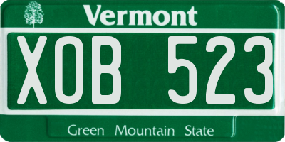 VT license plate XOB523