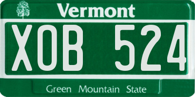 VT license plate XOB524