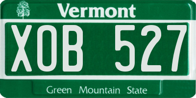 VT license plate XOB527