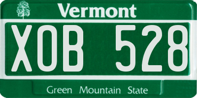 VT license plate XOB528