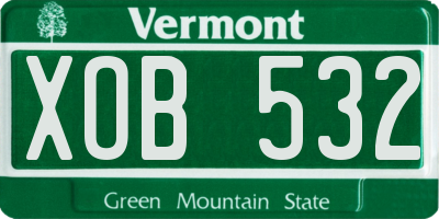 VT license plate XOB532