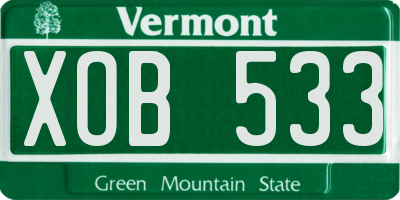VT license plate XOB533