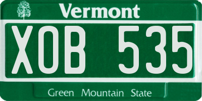 VT license plate XOB535