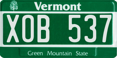 VT license plate XOB537