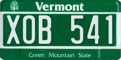 VT license plate XOB541