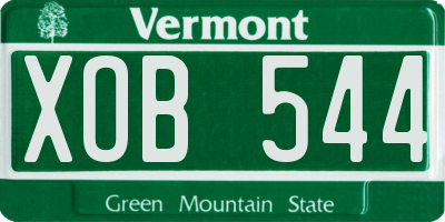 VT license plate XOB544