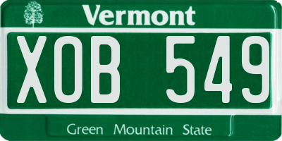 VT license plate XOB549