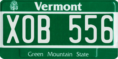 VT license plate XOB556