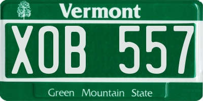VT license plate XOB557