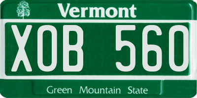 VT license plate XOB560