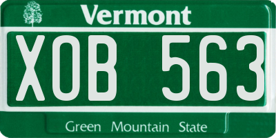 VT license plate XOB563