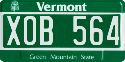 VT license plate XOB564