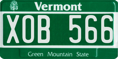 VT license plate XOB566