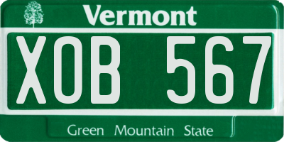 VT license plate XOB567