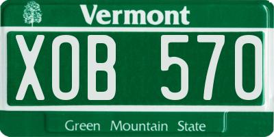 VT license plate XOB570