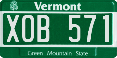 VT license plate XOB571
