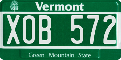 VT license plate XOB572