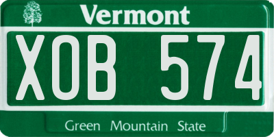 VT license plate XOB574