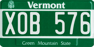 VT license plate XOB576