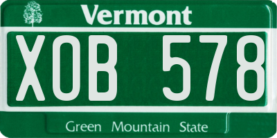 VT license plate XOB578