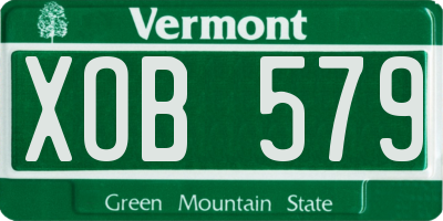 VT license plate XOB579