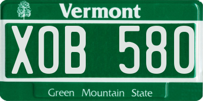 VT license plate XOB580