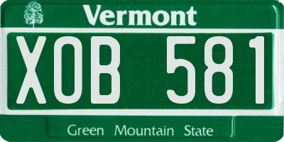 VT license plate XOB581