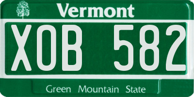 VT license plate XOB582