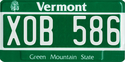 VT license plate XOB586