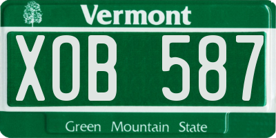 VT license plate XOB587
