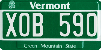 VT license plate XOB590