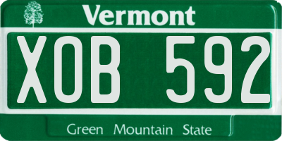 VT license plate XOB592