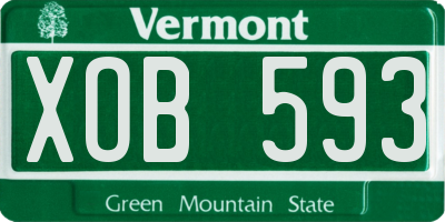 VT license plate XOB593