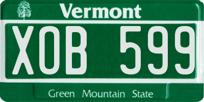 VT license plate XOB599