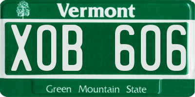 VT license plate XOB606