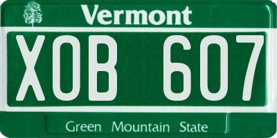 VT license plate XOB607