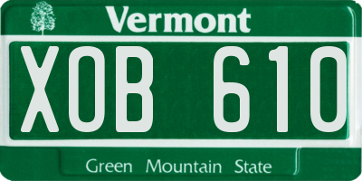 VT license plate XOB610