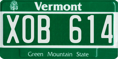 VT license plate XOB614