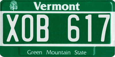 VT license plate XOB617