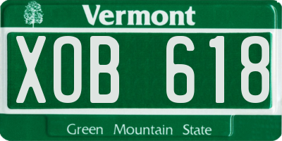 VT license plate XOB618
