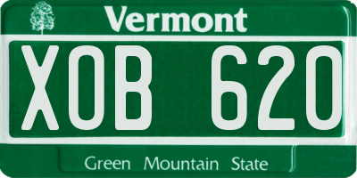 VT license plate XOB620