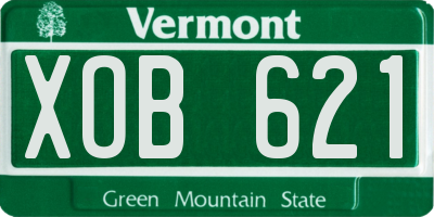 VT license plate XOB621