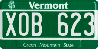 VT license plate XOB623