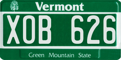 VT license plate XOB626