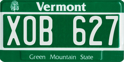 VT license plate XOB627