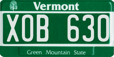 VT license plate XOB630