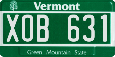 VT license plate XOB631