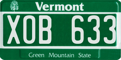 VT license plate XOB633